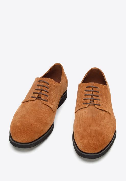 Men's textured suede Derby shoes, brown, 94-M-905-1-42, Photo 2