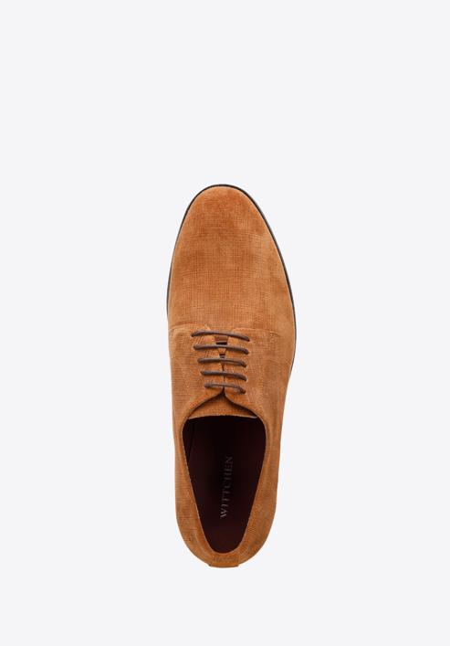 Men's textured suede Derby shoes, brown, 94-M-905-N-44, Photo 4