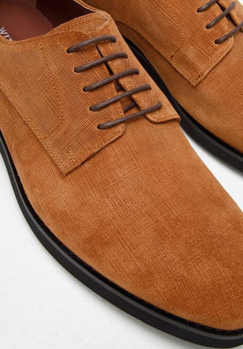 Men's textured suede Derby shoes, brown, 94-M-905-1-43, Photo 7