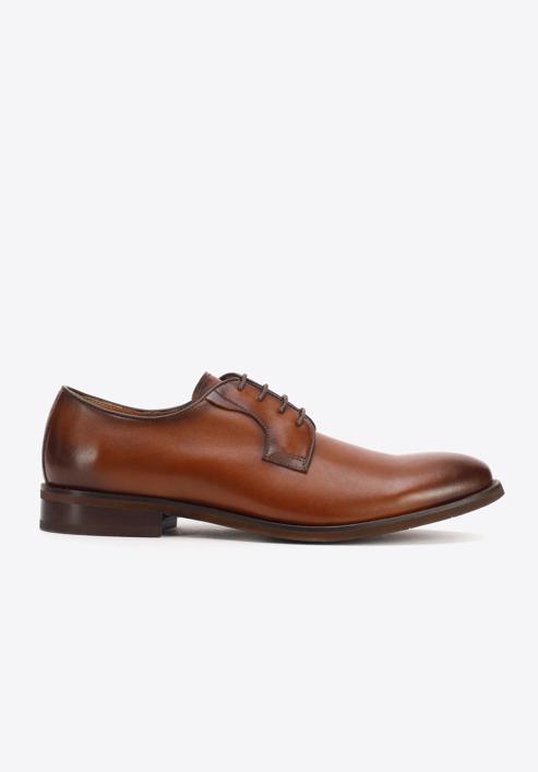 Męskie buty do garnituru skórzane gładkie, brązowy, 93-M-524-1-45, Zdjęcie 1