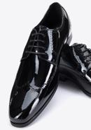 Men's Derby perforated leather shoes, black, 96-M-519-1-43, Photo 7