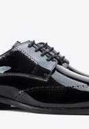 Men's Derby perforated leather shoes, black, 96-M-519-1-39, Photo 8
