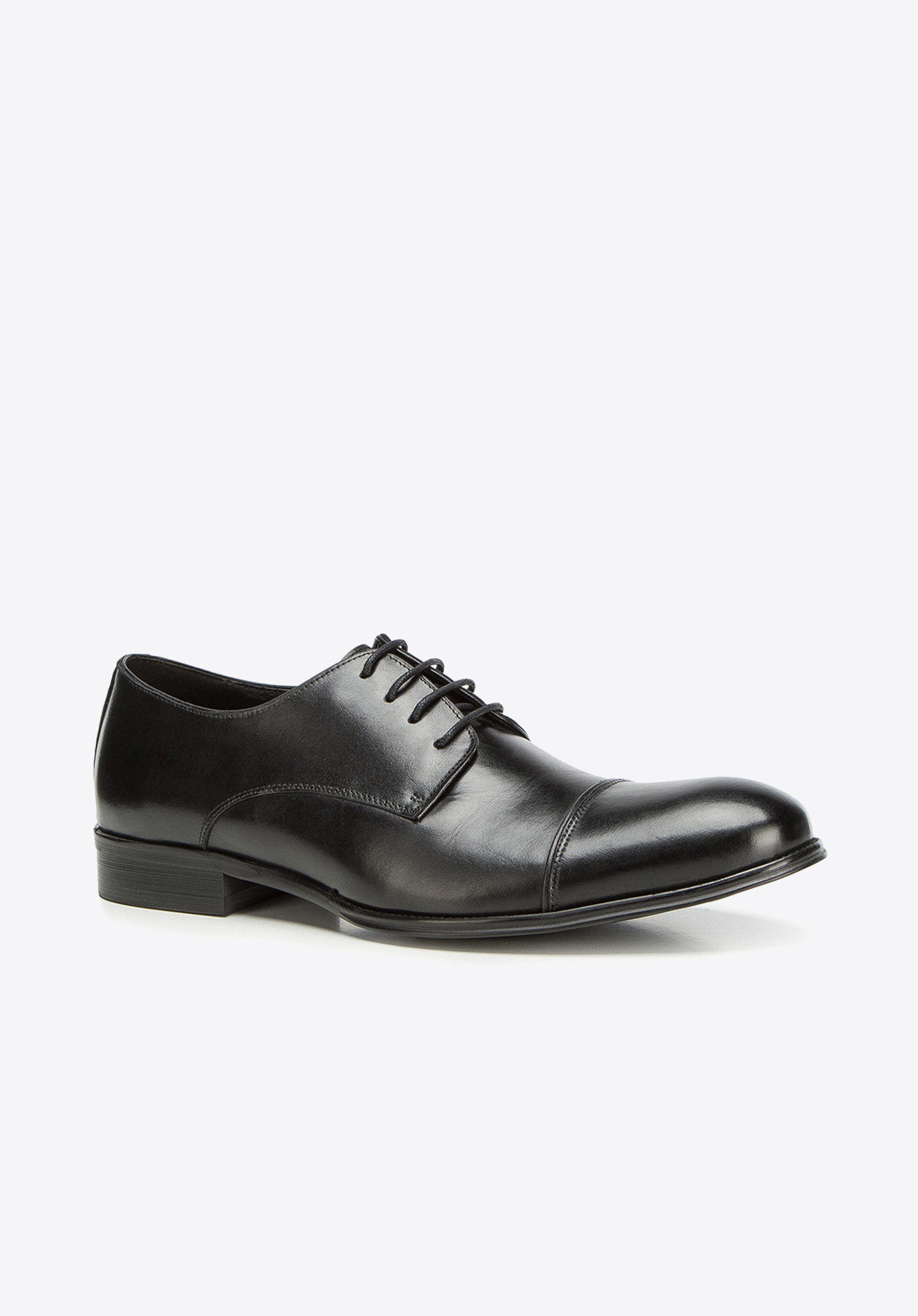 Black lace up shoes from grain leather| WITTCHEN | 90-M-513