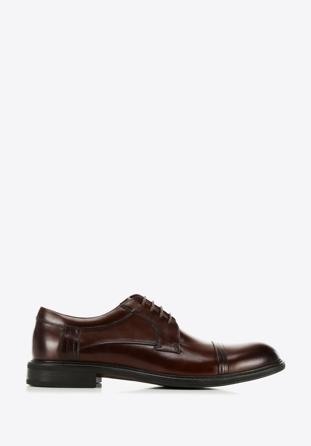 Men's leather Derby shoes, dark brown, 96-M-504-4-42, Photo 1