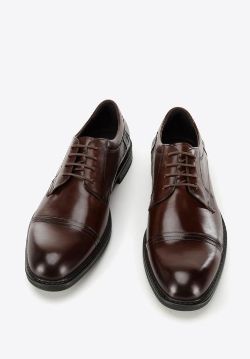 Men's leather Derby shoes, dark brown, 96-M-504-5-42, Photo 3
