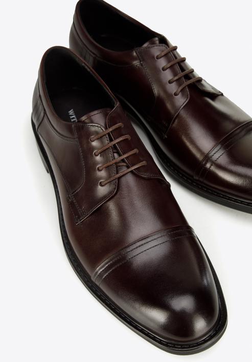 Men's leather Derby shoes, burgundy, 96-M-504-4-41, Photo 7
