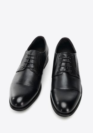 Men's leather Derby shoes, black, 96-M-507-1-45, Photo 1