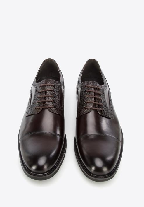 Men's leather Derby shoes, dark brown, 96-M-701-1-44, Photo 2