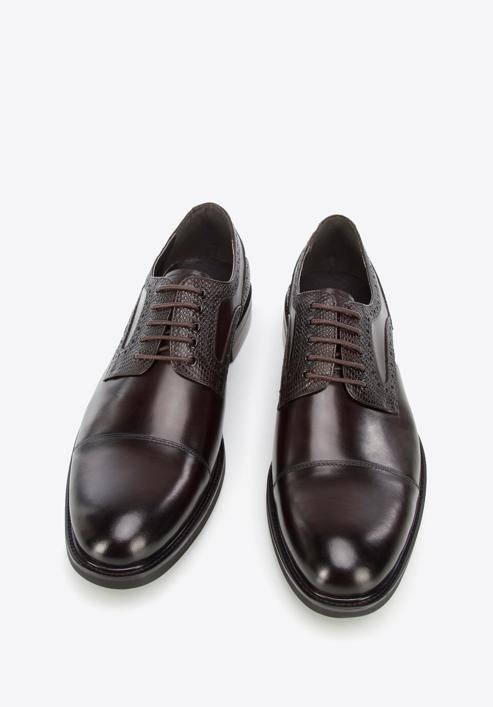 Men's leather Derby shoes, dark brown, 96-M-701-1-42, Photo 3