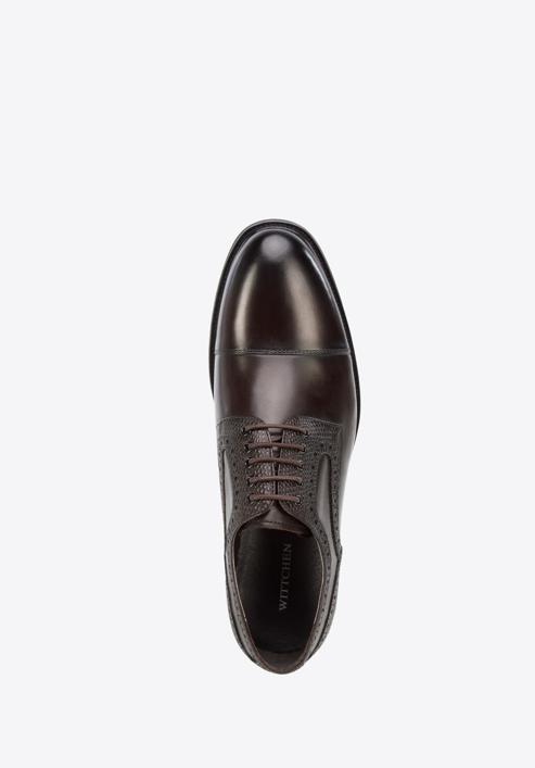 Men's leather Derby shoes, dark brown, 96-M-701-4-44, Photo 4