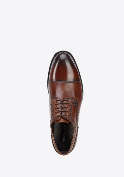 Men's leather Derby shoes, brown, 96-M-701-4-45, Photo 4
