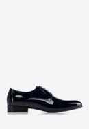 Men's patent leather Derby shoes, navy blue, 96-M-502-N-41, Photo 1