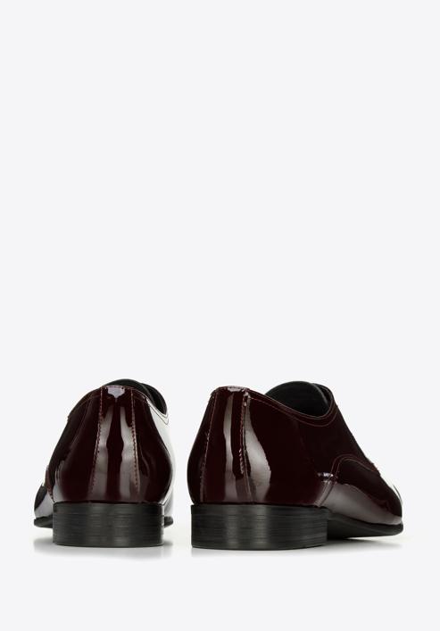 Men's patent leather Derby shoes, burgundy, 96-M-502-N-41, Photo 4