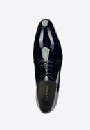 Men's patent leather Derby shoes, navy blue, 96-M-502-N-43, Photo 5
