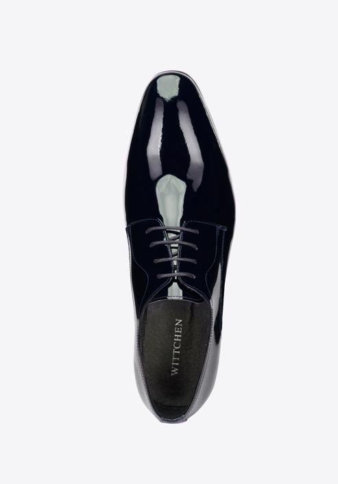 Men's patent leather Derby shoes, navy blue, 96-M-502-N-44, Photo 5