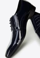 Men's patent leather Derby shoes, navy blue, 96-M-502-N-39, Photo 7