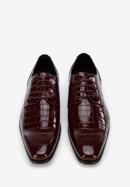 Men's croc print leather shoes, black, 96-M-519-3C-44, Photo 2