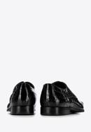 Men's croc print leather shoes, black, 96-M-519-3C-45, Photo 5