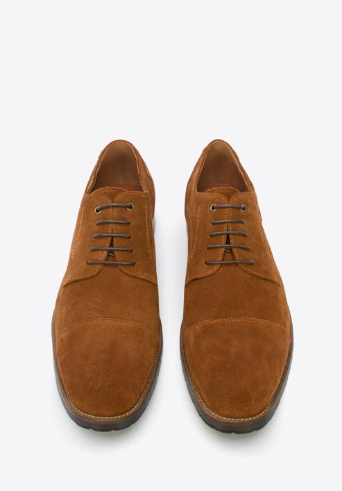 Men's Derby suede shoes, brown, 96-M-702-N-44, Photo 2