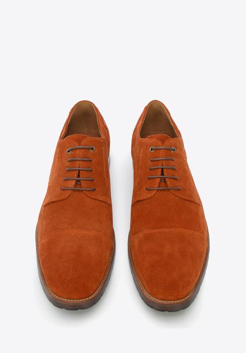 Men's Derby suede shoes, brick red, 96-M-702-6-44, Photo 2
