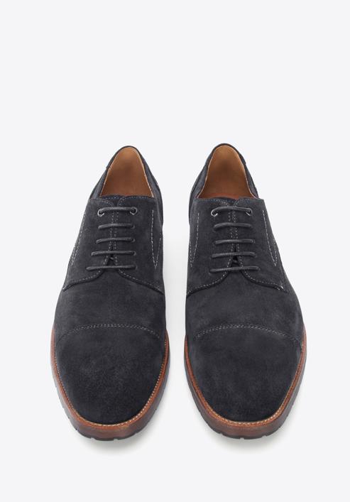 Men's Derby suede shoes, dark grey, 96-M-702-8-39, Photo 2