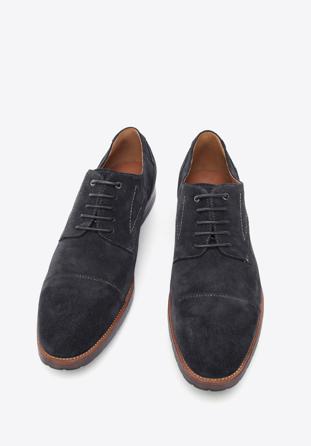 Men's Derby suede shoes, dark grey, 96-M-702-8-42, Photo 1
