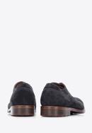 Men's Derby suede shoes, dark grey, 96-M-702-N-43, Photo 4