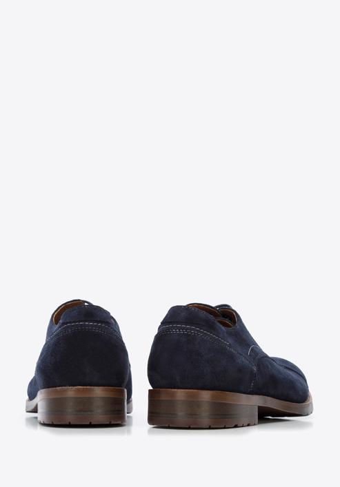 Men's Derby suede shoes, navy blue, 96-M-702-8-41, Photo 4