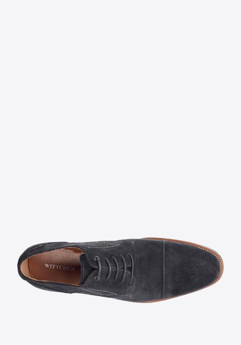 Men's Derby suede shoes, dark grey, 96-M-702-N-45, Photo 5