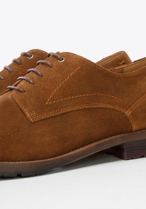 Men's Derby suede shoes, brown, 96-M-702-N-40, Photo 8