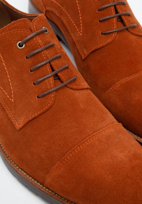 Men's Derby suede shoes, brick red, 96-M-702-8-42, Photo 8
