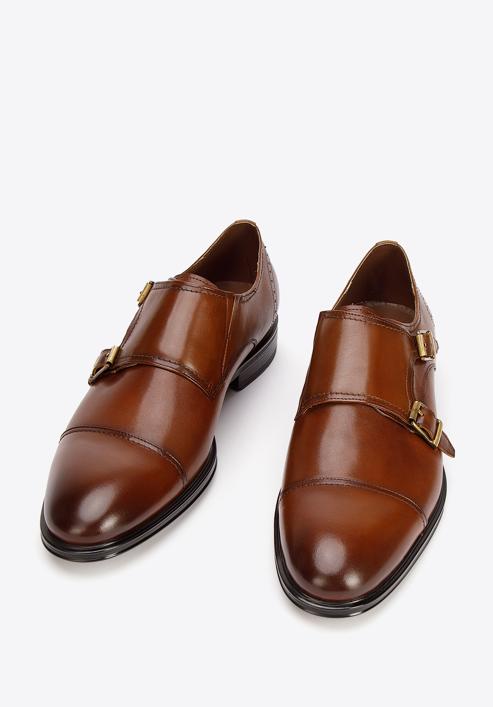 Men's classic double monk shoes, brown, 95-M-500-1-41, Photo 2