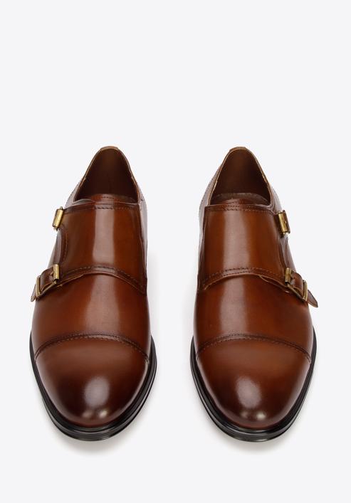 Men's classic double monk shoes, brown, 95-M-500-1-41, Photo 3