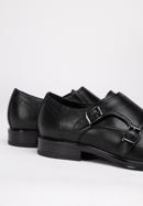 Men's classic double monk shoes, black, 95-M-500-1-41, Photo 7