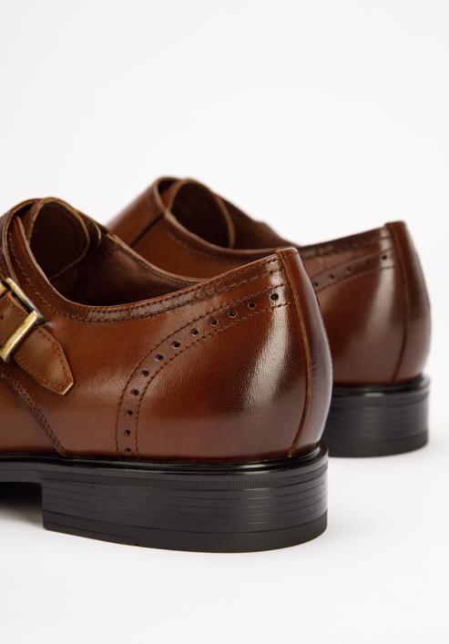 Men's classic double monk shoes, brown, 95-M-500-1-41, Photo 7