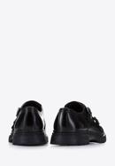 Men's leather double monk shoes, black, 97-M-510-1-44, Photo 4