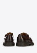 Men's leather double monk shoes, brown, 97-M-510-1-44, Photo 4