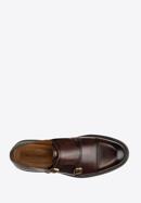 Men's leather double monk shoes, brown, 97-M-510-1-44, Photo 6