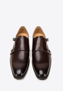 Leather monk shoes with double strap, dark brown, 98-M-712-4-45, Photo 3