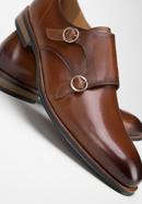 Leather monk shoes with double strap, brown, 98-M-712-5-44, Photo 7