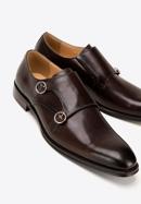 Leather monk shoes with double strap, dark brown, 98-M-712-4-42, Photo 7