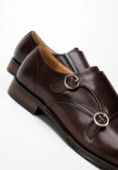 Leather monk shoes with double strap, dark brown, 98-M-712-4-41, Photo 8