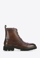 Men's leather lace up boots, brown, 95-M-701-4-45, Photo 1