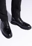 Men's leather lace up boots, black, 95-M-701-4-42, Photo 15