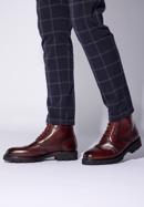 Men's leather lace up boots, burgundy, 95-M-701-4-45, Photo 15