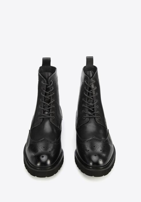 Men's leather lace up boots, black, 95-M-701-3-42, Photo 3