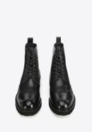 Men's leather lace up boots, black, 95-M-701-4-42, Photo 3