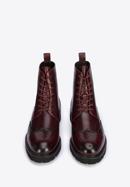 Men's leather lace up boots, burgundy, 95-M-701-1-42, Photo 3