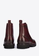 Men's leather lace up boots, burgundy, 95-M-701-1-41, Photo 4