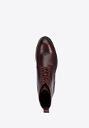 Men's leather lace up boots, burgundy, 95-M-701-1-42, Photo 5